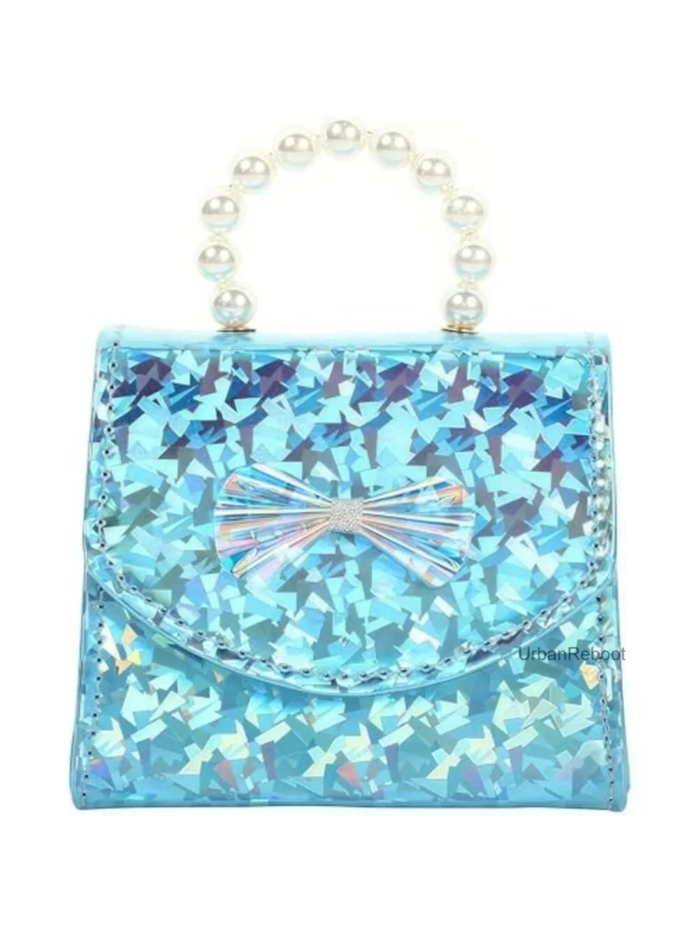 Girls Mini Purse PU Leather Pearl Handle Crossbody Bag Kids Handbag